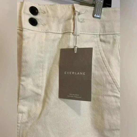Everlane NWT Womens Organic Cotton straight Leg Pants in Bone Size 10 - Picture 6 of 10